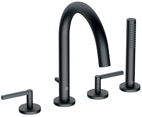 Baterie cada Kludi Nova Fonte Puristic din 4 elemente  negru mat