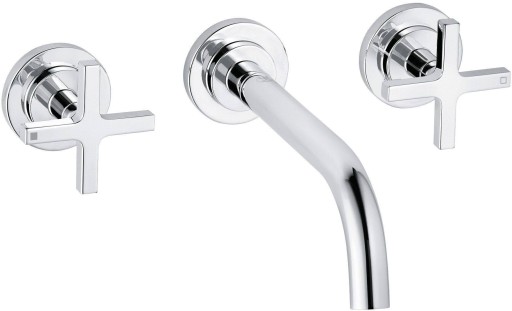 Baterie lavoar Kludi Nova Fonte Classic din 3 elemente  18cm  montare pe perete  crom