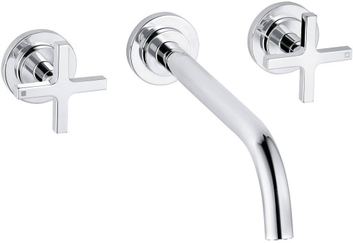 Baterie lavoar Kludi Nova Fonte Classic din 3 elemente  24cm  montare pe perete  crom