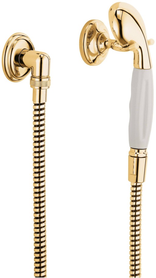 Set de dus Kludi 1926 cu para de dus  agatatoare si furtun de dus cu FixFixt  auriu