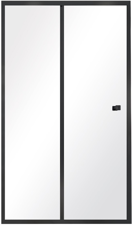 Usa de nisa culisanta Besco Duo Slide 130cm sticla transparenta securizata 6 mm  profil negru