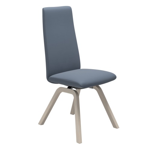 Scaun Stressless Laurel v2 High D200 M  Balance&Glide  cadru whitewash  tapiterie piele Paloma Sparrow Blue