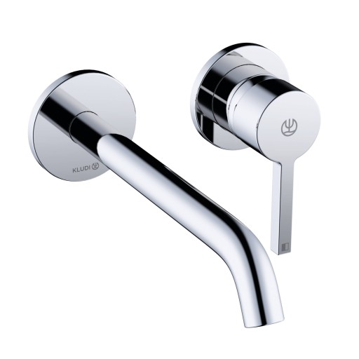 Baterie lavoar Kludi Nova Fonte Pura de perete  pipa 220mm  necesita corp incastrat  crom