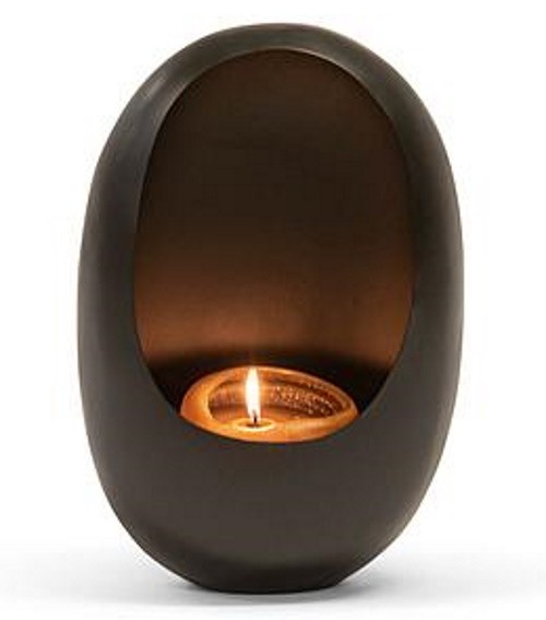 Suport lumanare Deko Senso Standing Egg  25x15x38cm  metal  zinc - auriu antichizat