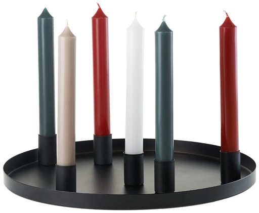 Set 6 suporturi lumanari cu tava magnetica La Francaise 30cm  negru