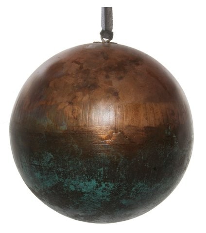 Decoratiune brad Deko Senso glob 12cm  metal  cupru - verde