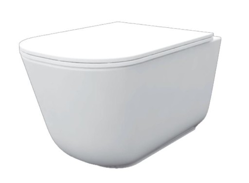 Set vas WC suspendat Kerasan Norim cu capac inchidere lenta Slim si sistem Quick Release  alb  include garnitura fonoizolanta si sistem de fixare