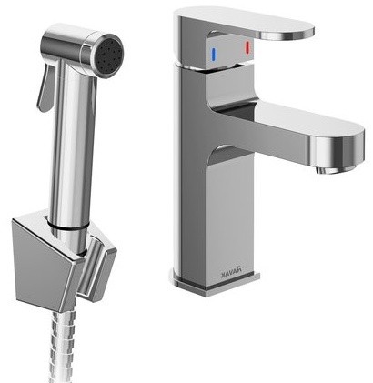Baterie lavoar Ravak CR 112.01 cu set de dus igiena intima  crom