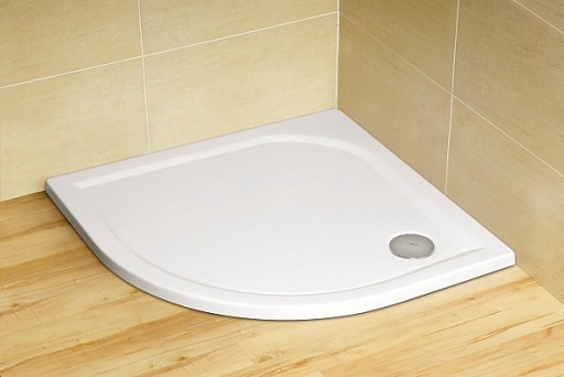 Cadita de dus semirotunda Radaway Delos A 85x85 cm  acril  alb