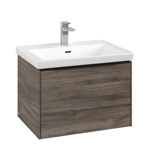 Dulap baza suspendat Villeroy & Boch Subway 3.0 622x429x478 mm cu un singur sertar  Stone Oak  maner Volcano Black