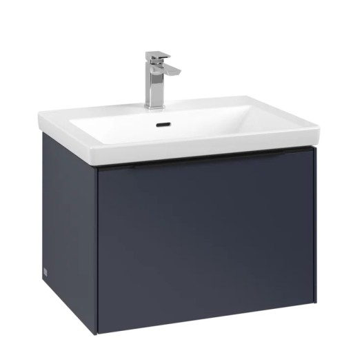 Dulap baza suspendat Villeroy & Boch Subway 3.0 622x429x478 mm cu un singur sertar  Marine Blue  maner Volcano Black