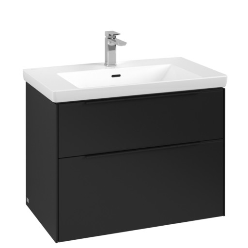 Dulap baza suspendat Villeroy & Boch Subway 3.0 772x576x478 mm cu doua sertare  Volcano Black  maner Volcano Black