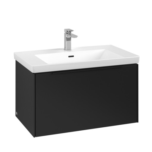 Dulap baza suspendat Villeroy & Boch Subway 3.0 772x429x478 mm cu un singur sertar  Volcano Black  maner Volcano Black