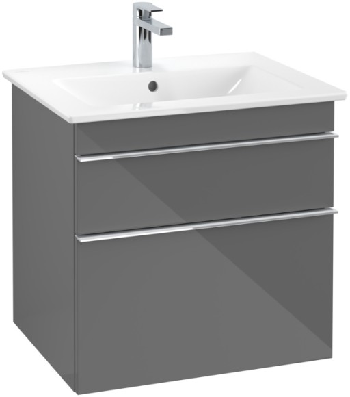 Dulap baza suspendat Villeroy&Boch Venticello 603x590x502 mm cu doua sertare  gri lucios