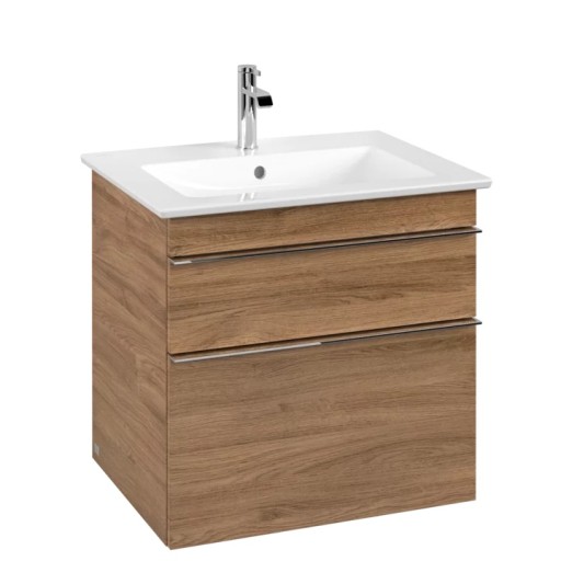 Dulap baza suspendat Villeroy&Boch Venticello 603x590x502 mm cu doua sertare  stejar Kansas