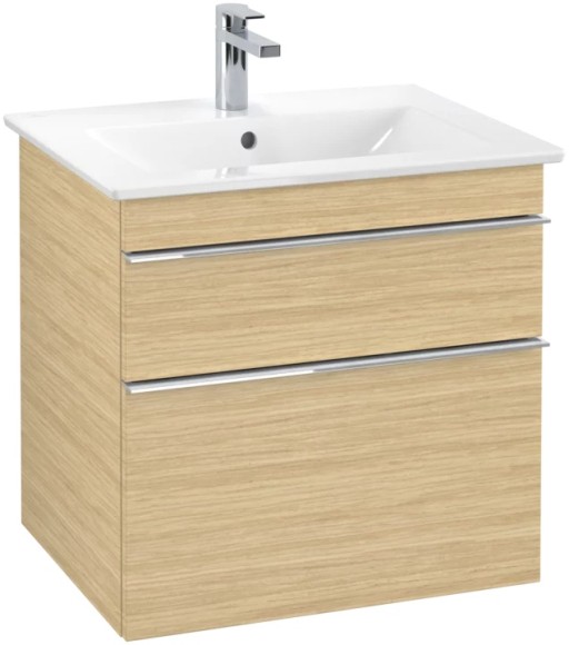 Dulap baza suspendat Villeroy&Boch Venticello 603x590x502 mm cu doua sertare  stejar Nordic