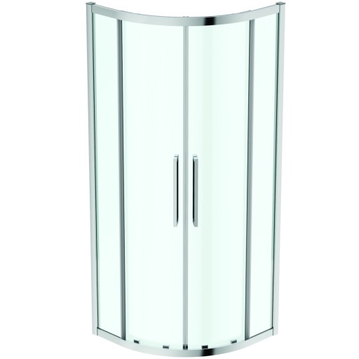 Cabina de dus semirotunda Ideal Standard I.life 80x80cm  sticla transparenta 8mm tratata anticalcar IdealClean  profil crom lucios
