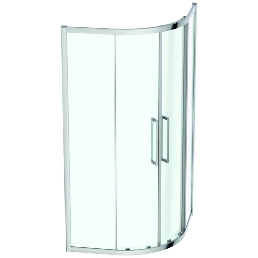 Cabina de dus semirotunda Ideal Standard I.life 100x100cm  sticla transparenta 8mm tratata anticalcar IdealClean  profil crom lucios