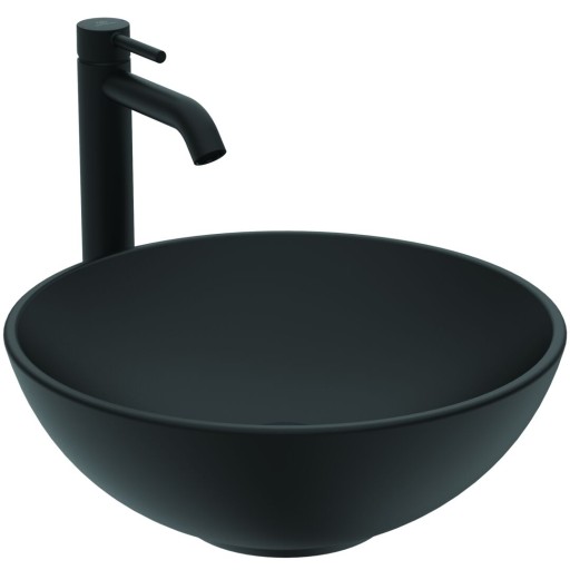 Lavoar rotund tip bol Ideal Standard Strada O 41x41cm  fara preaplin  montare pe blat  negru mat
