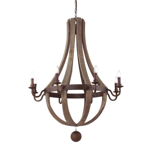 Candelabru Ideal Lux Millennium SP8  max 8x40W E14  d92 cm  h 115-200cm  lemn antichizat