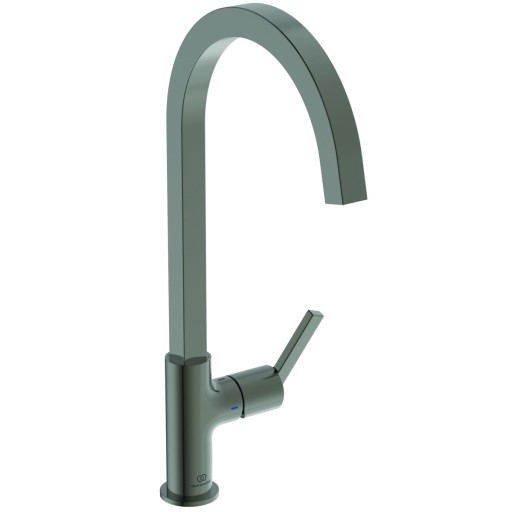 Baterie bucatarie Ideal Standard Gusto Square  306mm  pipa tubulara R rotativa  magnetic grey