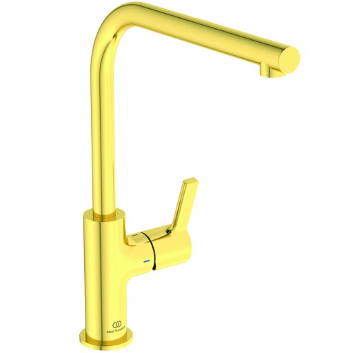 Baterie bucatarie Ideal Standard Gusto  303mm  pipa tubulara L rotativa  brushed gold