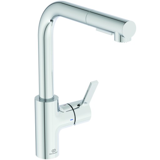 Baterie bucatarie Ideal Standard Gusto  295mm  pipa extractibila L rotativa  crom