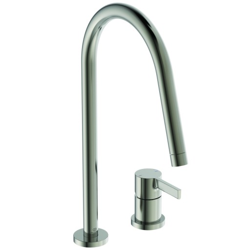 Baterie bucatarie Ideal Standard Gusto din 2 elemente  218mm  pipa R rotativa  silver storm