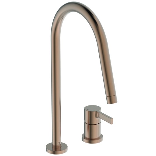 Baterie bucatarie Ideal Standard Gusto din 2 elemente  218mm  pipa R rotativa  sunset rose