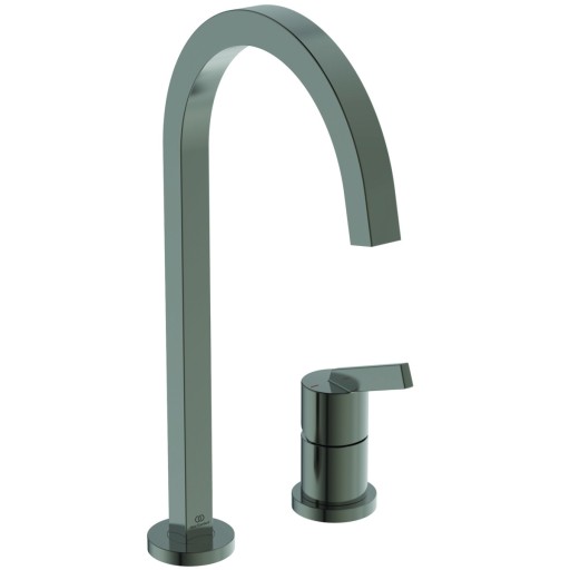 Baterie bucatarie Ideal Standard Gusto Square din 2 elemente  217mm  pipa R rotativa  magnetic grey