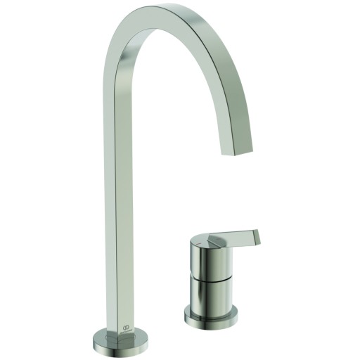 Baterie bucatarie Ideal Standard Gusto Square din 2 elemente  217mm  pipa R rotativa  silver storm