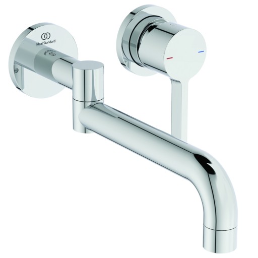 Baterie bucatarie Ideal Standard Gusto Square de perete  pipa rotativa  necesita corp ingropat  crom