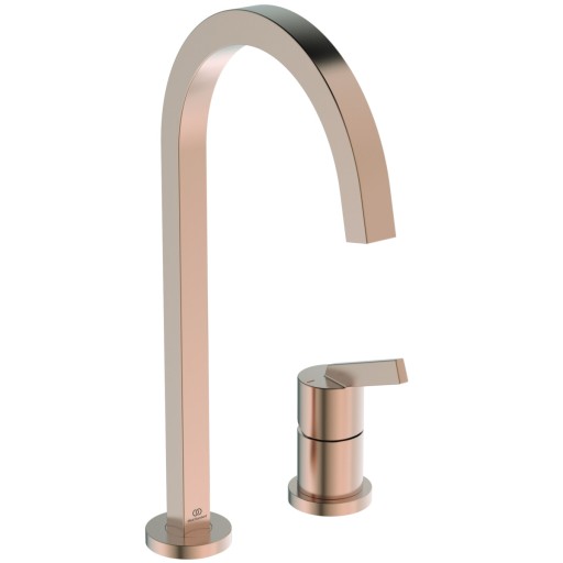 Baterie bucatarie Ideal Standard Gusto Square din 2 elemente  217mm  pipa R rotativa  sunset rose
