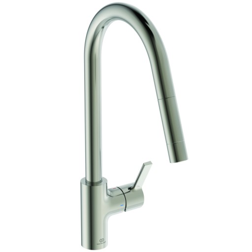 Baterie bucatarie Ideal Standard Gusto  235mm  dus extractibil  pipa R rotativa  silver storm