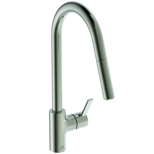 Baterie bucatarie Ideal Standard Gusto  233mm  dus extractibil  pipa R rotativa  silver storm