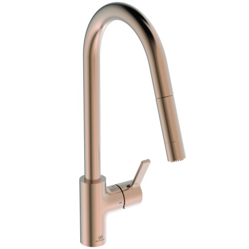 Baterie bucatarie Ideal Standard Gusto  233mm  dus extractibil  pipa R rotativa  sunset rose
