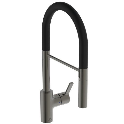 Baterie bucatarie Ideal Standard Gusto semi-pro  142mm  pipa flexibila cu dus  magnetic grey