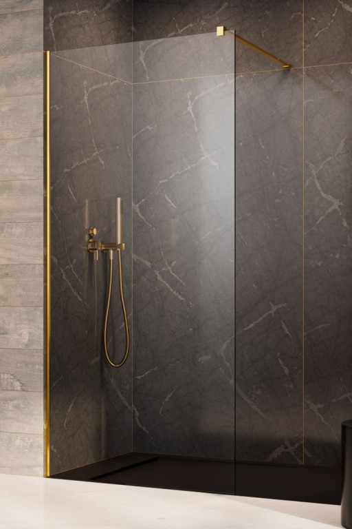 Cabina de dus tip Walk-in Radaway MODO New GOLD II 60 cm  profil auriu
