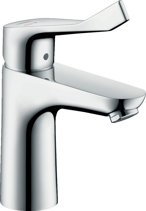 Baterie lavoar Hansgrohe Focus 100 CoolStart cu maner special 12.1 cm  fara ventil  crom