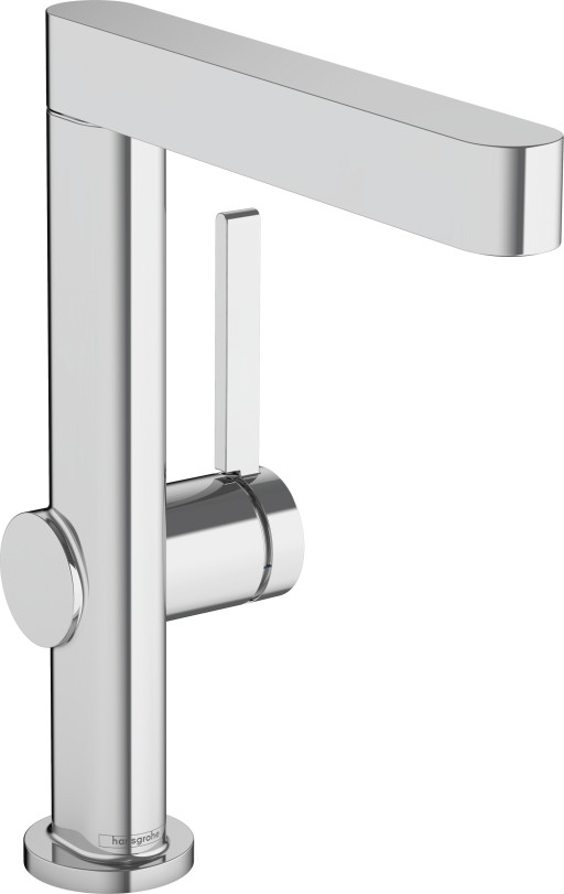 Baterie lavoar Hansgrohe Finoris 230 cu pipa rotativa  ventil push-open  crom
