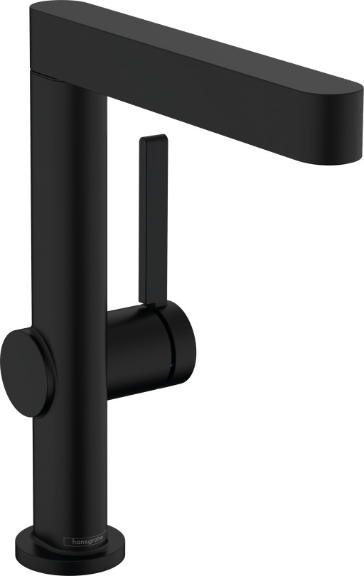 Baterie lavoar Hansgrohe Finoris 230 cu pipa rotativa  ventil push-open  negru mat