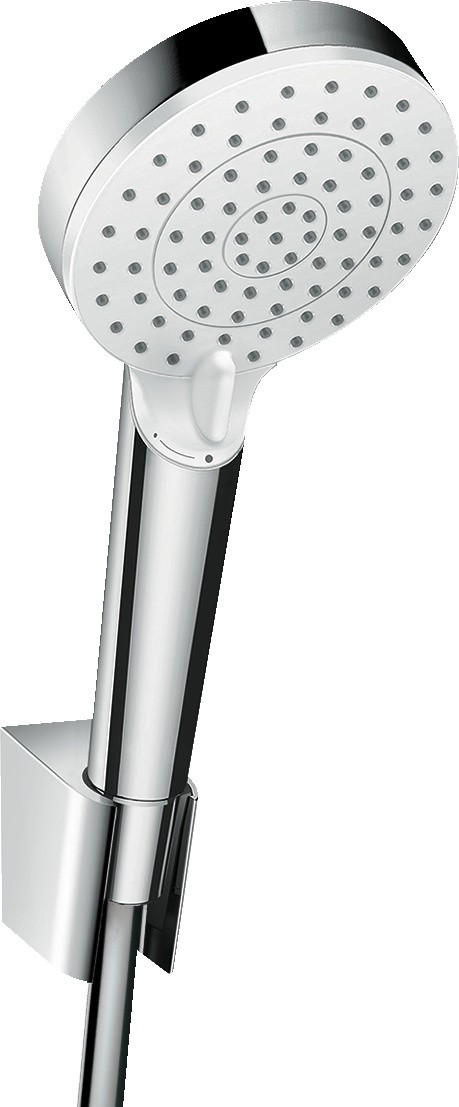 Set dus Hansgrohe Crometta 100 Vario cu para  agatatoare si furtun de dus 1.6m  alb-crom