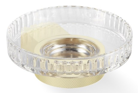 Savoniera cu suport de perete Decor Walther Club WSS  6cm  cristal fatetat  auriu mat 24k