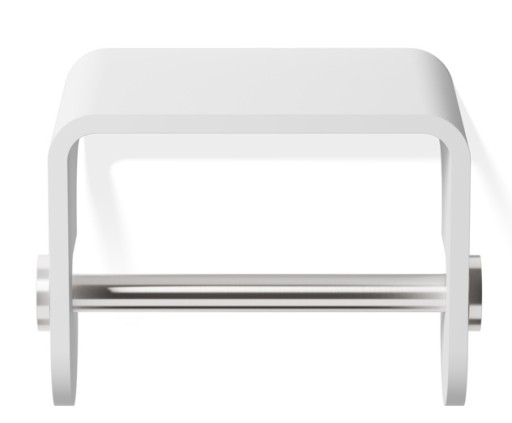 Suport hartie igienica cu etajera Decor Walther Stone TPH4  10x13x10cm  alb-inox mat