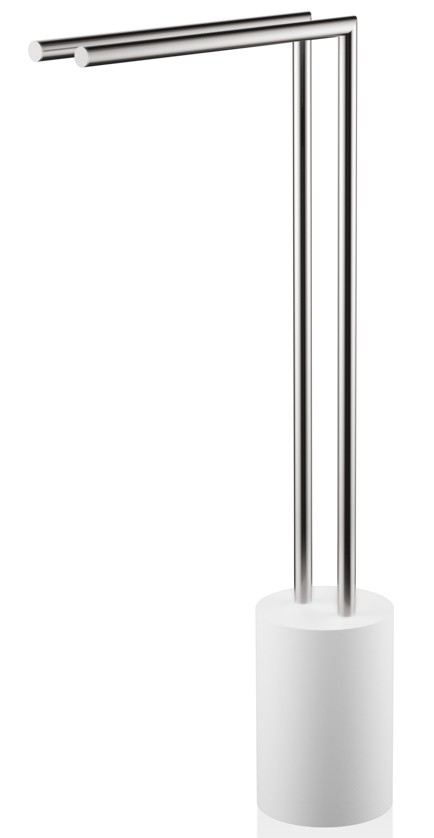Suport prosop dublu Decor Walther Stone HT2 de podea  81x14x41cm  alb-inox mat