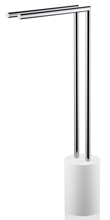 Suport prosop dublu Decor Walther Stone HT2 de podea  81x14x41cm  alb-crom