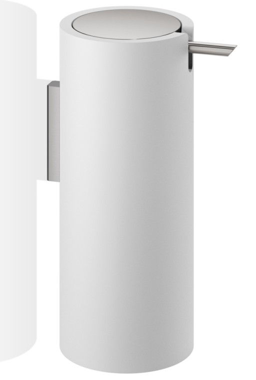 Dozator sapun lichid Decor Walther Stone SSP  de perete  h 17cm  alb-inox mat