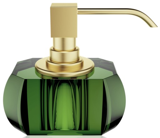 Dozator sapun lichid Decor Walther Kristall KR SSP  12x13x9cm  verde-auriu mat