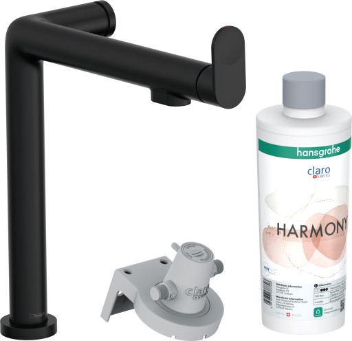 Baterie bucatarie Hansgrohe Aqittura M91 240 cu 3 cai si sistem filtrare  negru mat