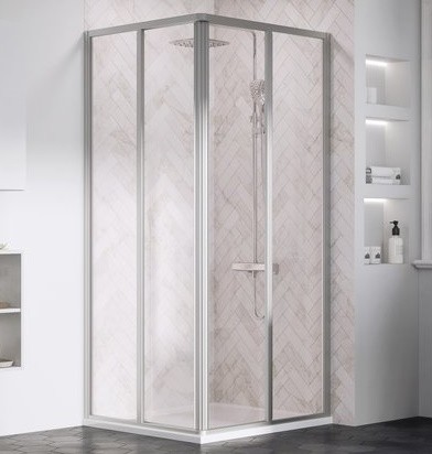 Usa de dus culisanta Ravak SRV2-90  90cm  sticla securizata  profil satin